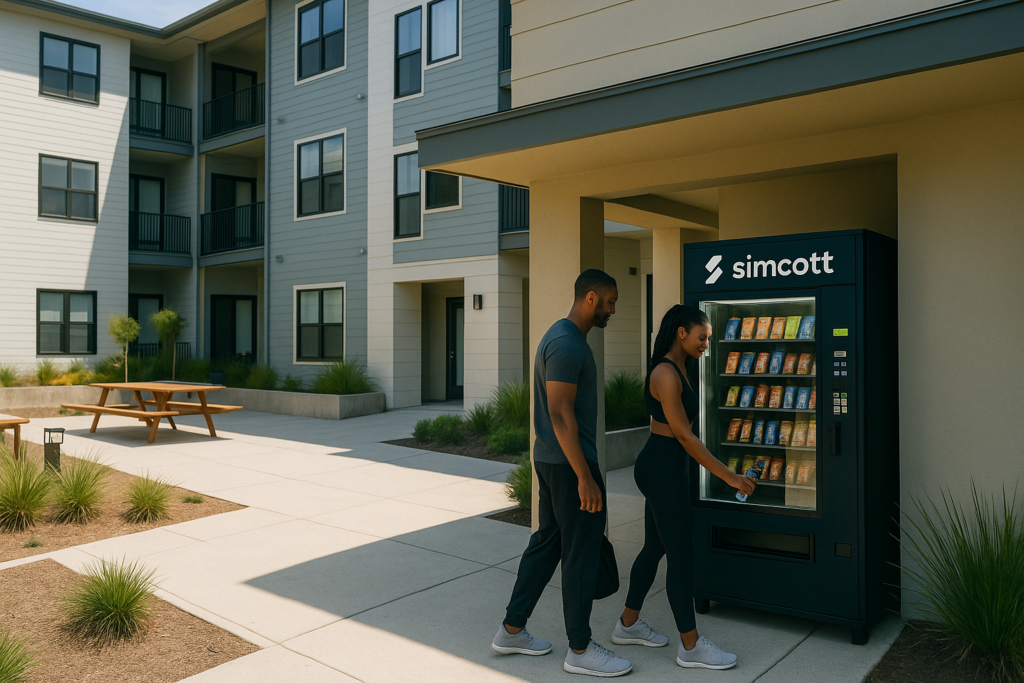 Smart cooler amenity in an apartment community