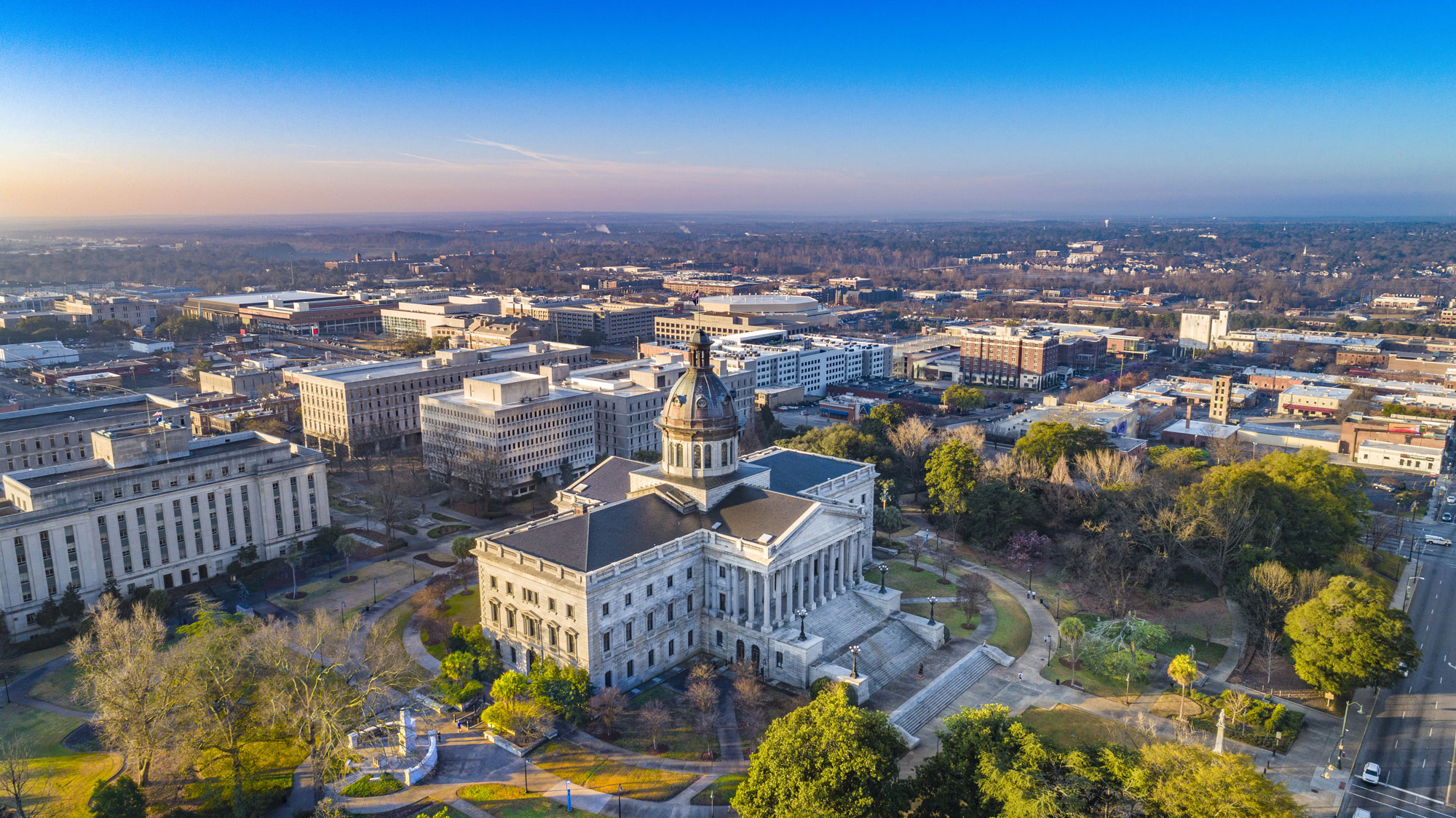 Aerial view of Columbia, South Carolina