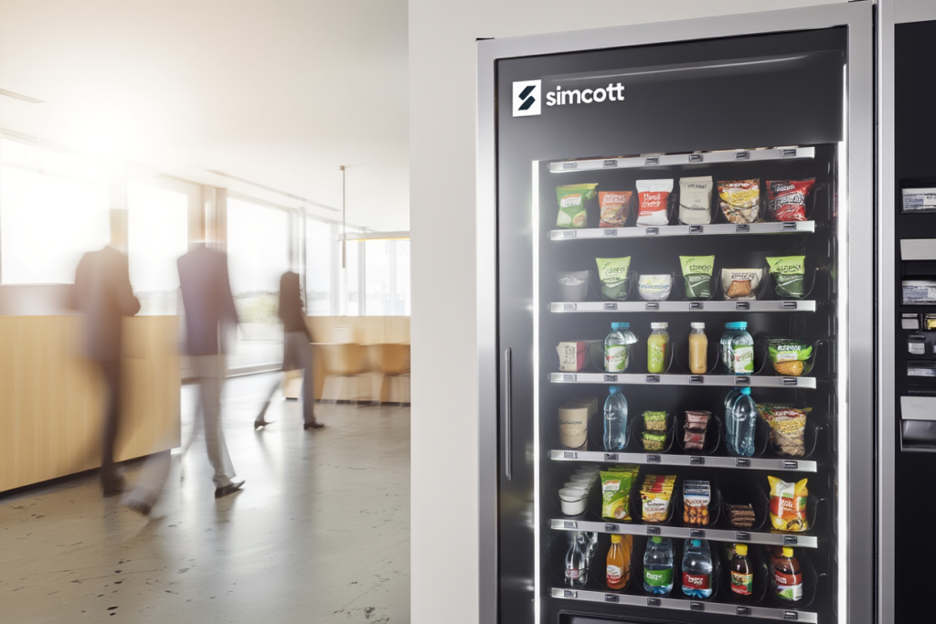 Smart cooler convenience amenity in a hotel lobby