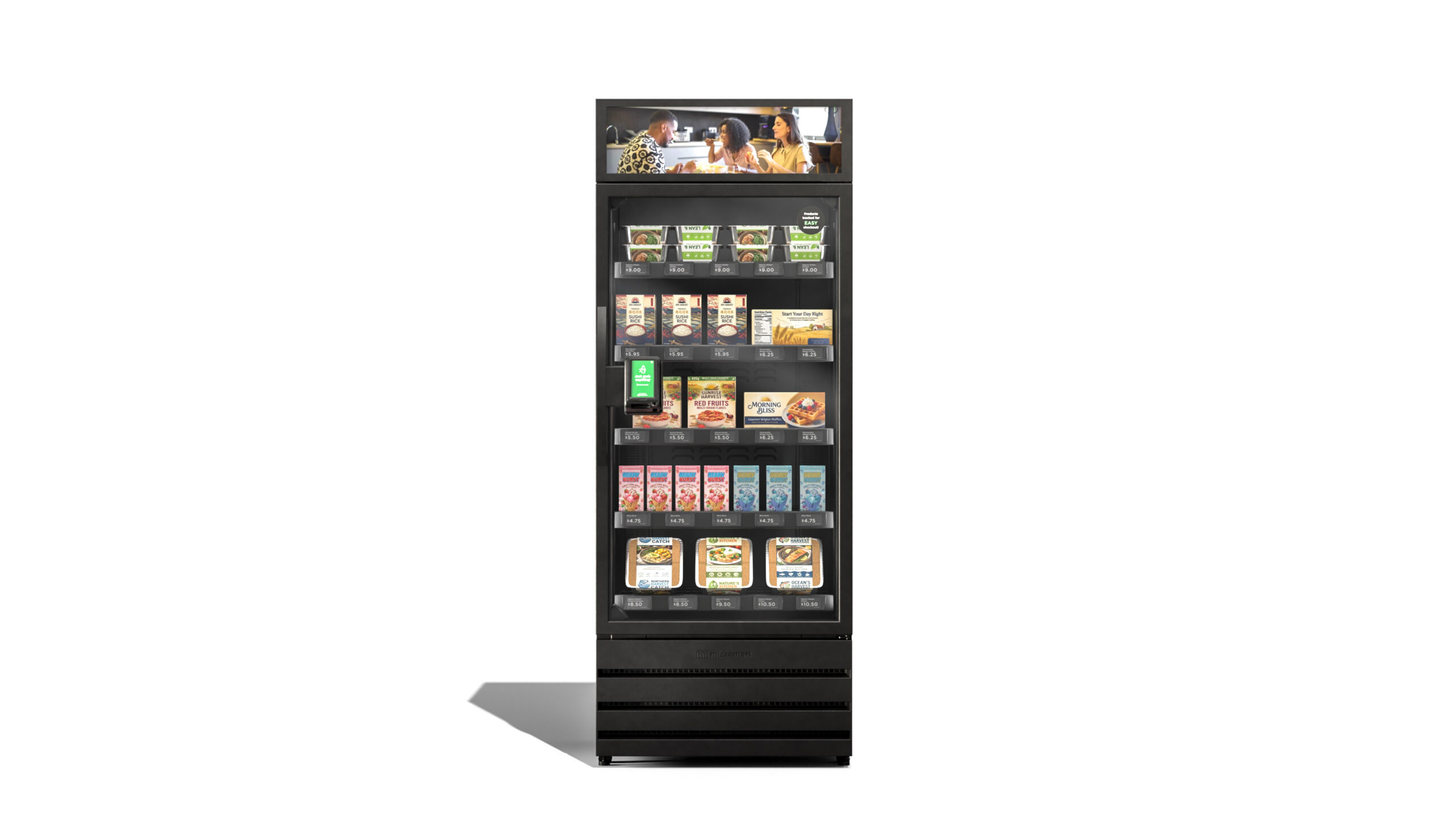 Front view of a stocked smart freezer