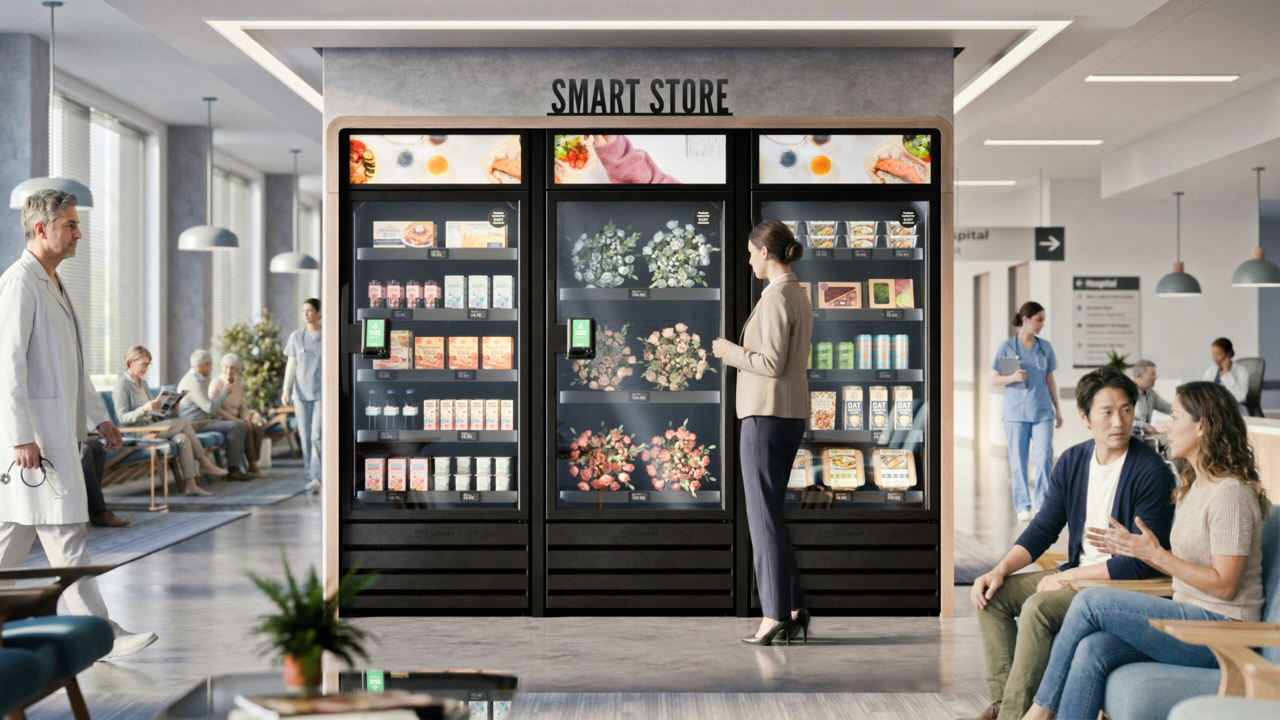 Smart cooler amenity in a healthcare facility