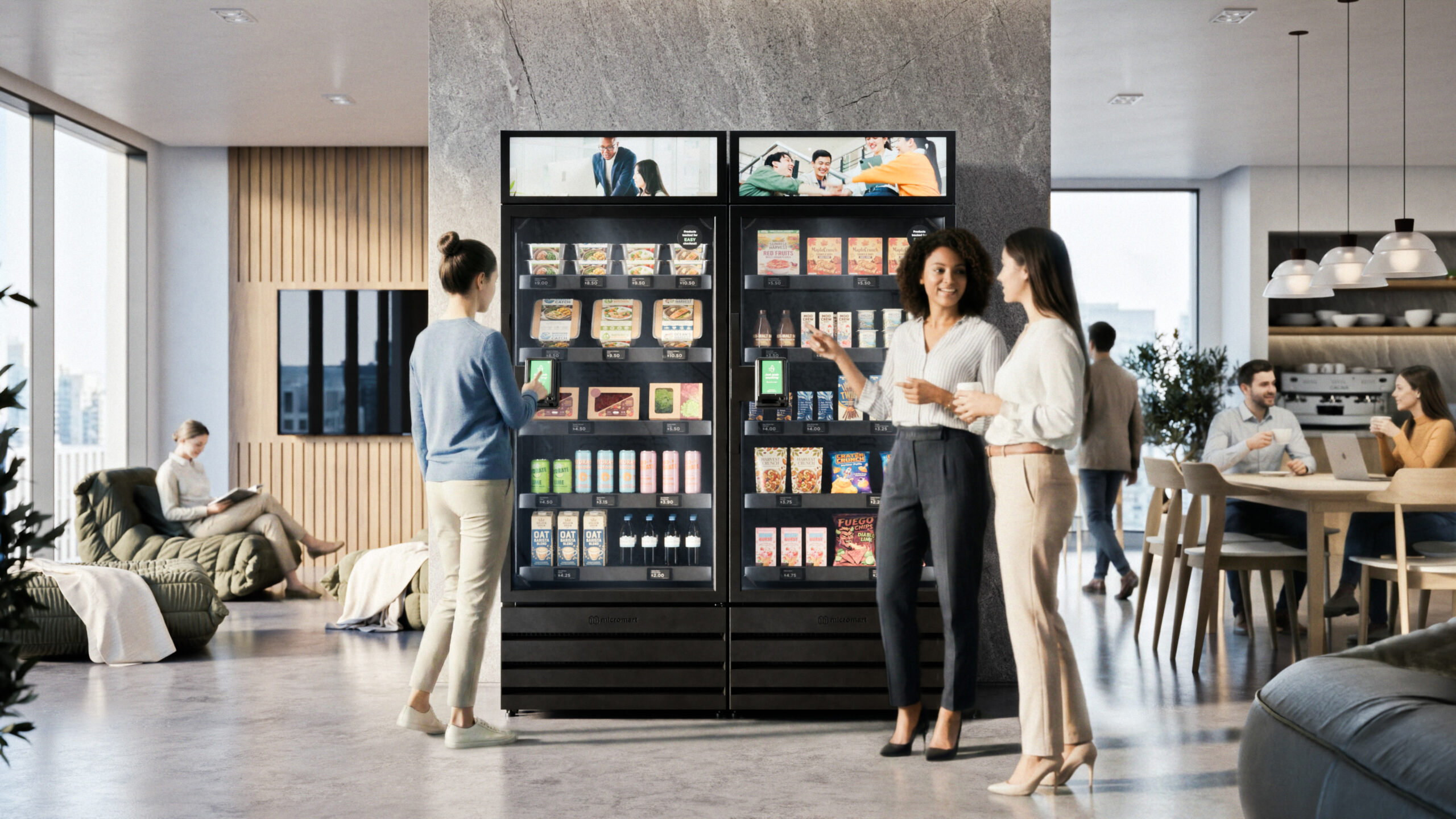 Smart cooler amenity in a modern office